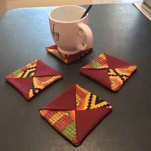 Coasters with African Kente Set of 4